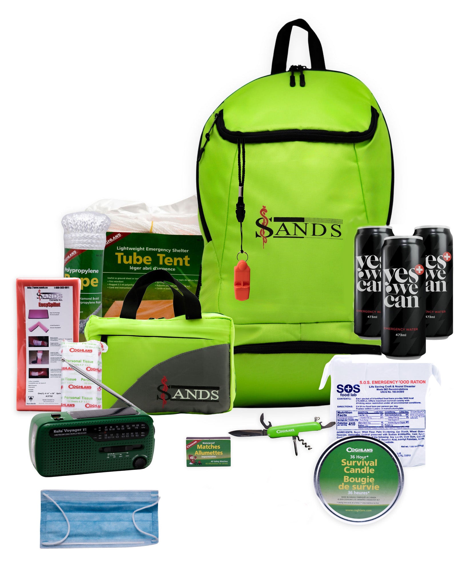 Professional Survival Pack for One Person Lasts 72HRs – Sands Canada