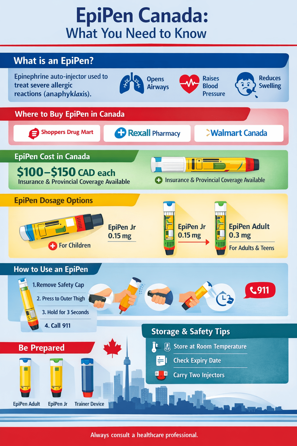 EpiPen Canada: Cost, Availability, Dosage and How to Use - Sands Canada