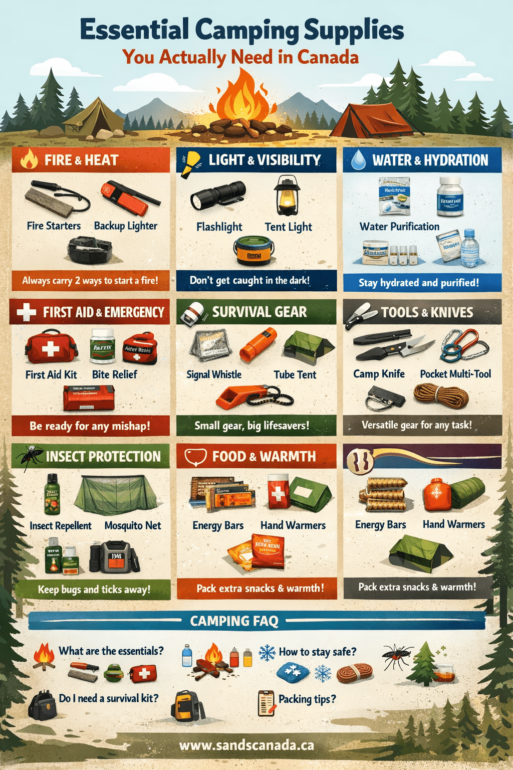 Essential Camping Supplies You Actually Need in Canada - Sands Canada