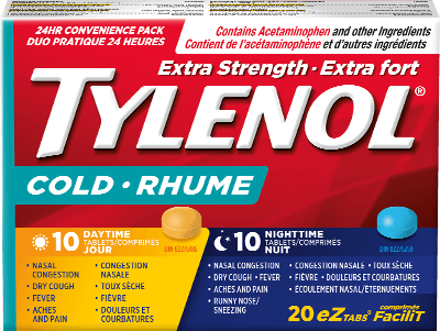 EXTRA STRENGTH TYLENOL COLD DAY/NIGHT CONVENIENCE PACK - 20 EZ TABS