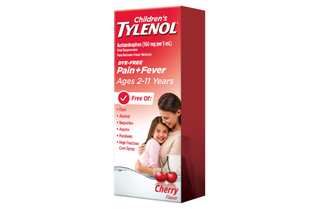 CHILDREN'S TYLENOL FEVER AND PAIN AGES 2-11 - 120ML DYE FREE CHERRY SHORT EXPIRY 02/25