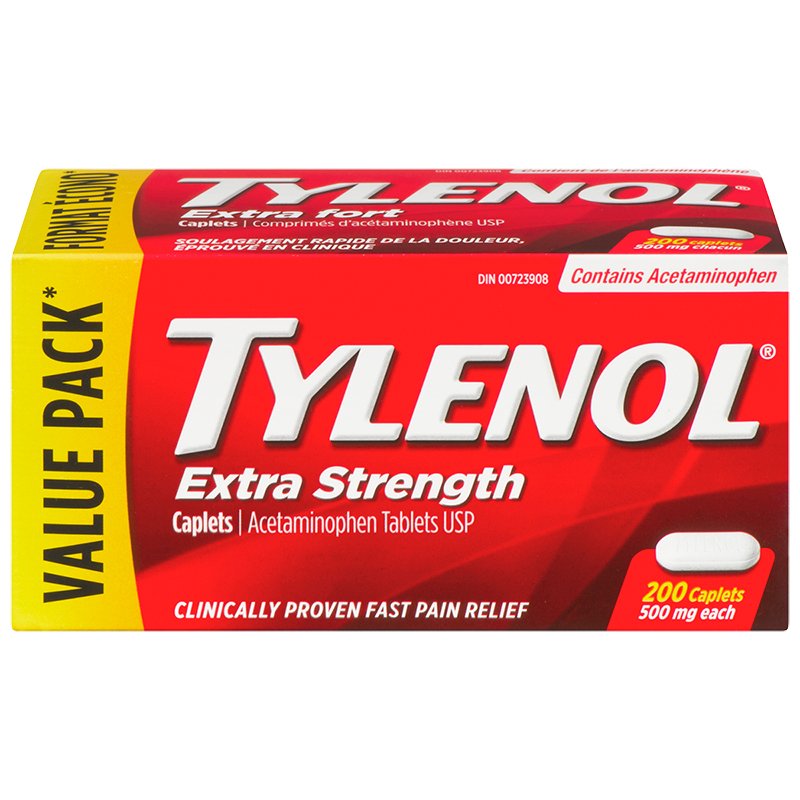 TYLENOL EXTRA STRENGTH CAPLET 500MG - 200