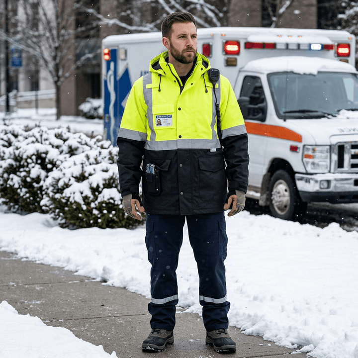 3-in-1 Safety Winter &amp; Rain/Reversible Hi-Vis Jacket - Sands Canada