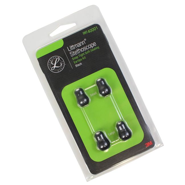 3M™ Littmann® Stethoscope Spare Parts Kit, Snap Tight Soft - Sealing Eartips, Black, Large and Small - Sands Canada