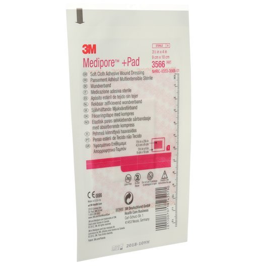 3M™ Medipore™ +Pad Soft Cloth Adhesive Island Wound Dressings 3 1/2" x 4" - Sands Canada