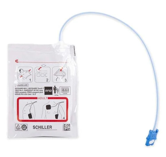 Schiller Preconnected Defib Pads with RFD Tag