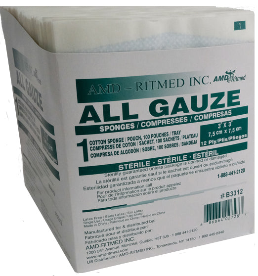 3" x 3" Sterile Gauze Pads