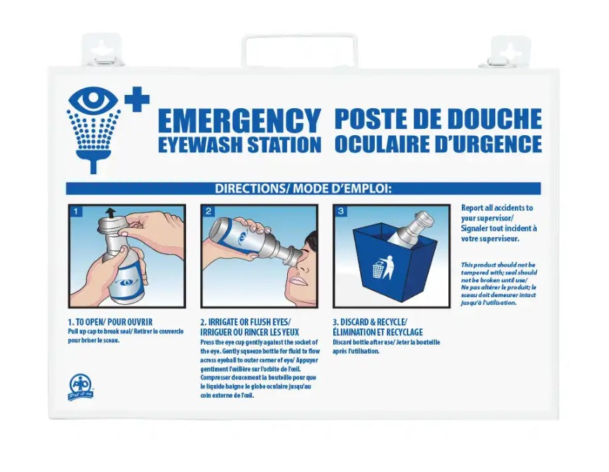 Eyewash Station - Metal Cabinet with three 1L Eyewash bottles