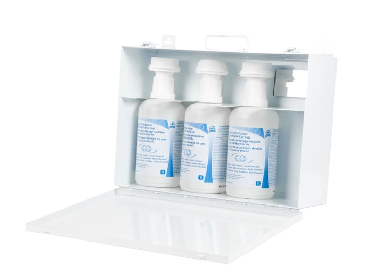 Eyewash Station - Metal Cabinet with three 1L Eyewash bottles