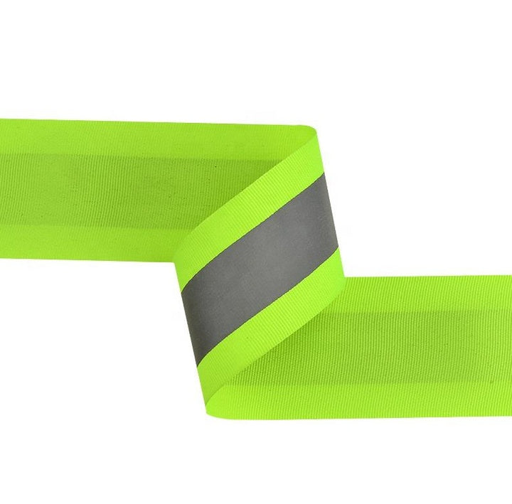 Yellow-Silver-Yellow Reflective Sew On Tape