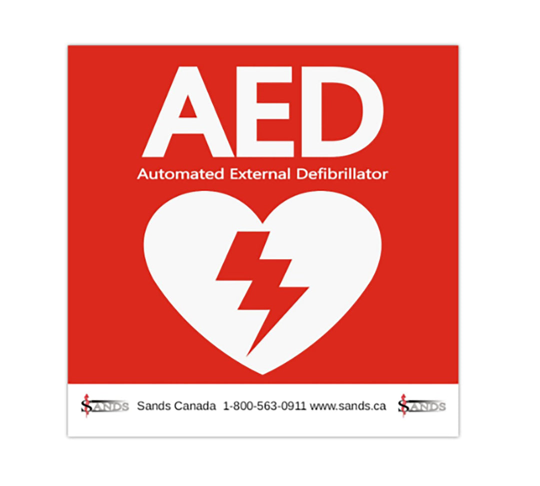 "AED" Outside Window Decal - Sands Canada