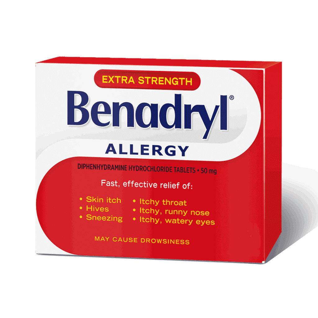 Benadryl Tablet Extra Strength 50MG - 12 Caplets - Sands Canada