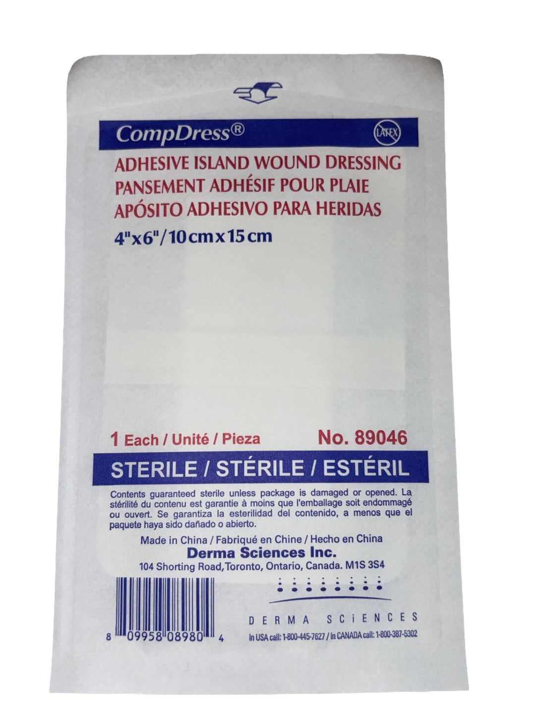 COMPDRESS ISLAND DRESSING, STERILE 4" X 6" - Sands Canada