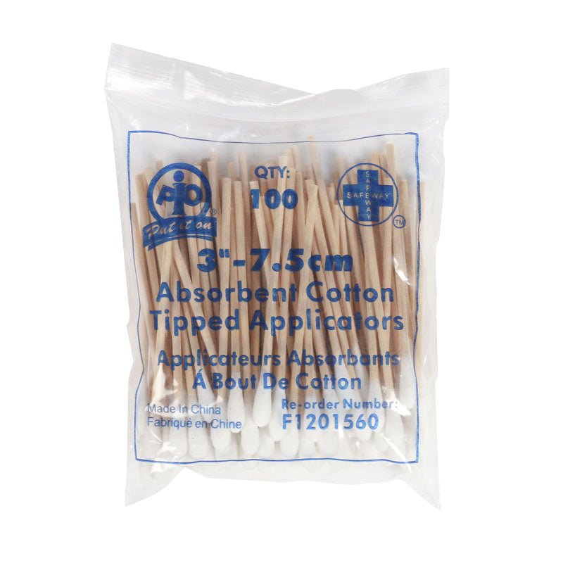 Cotton Swabs 3" Wooden Handle - 100/bag - Sands Canada