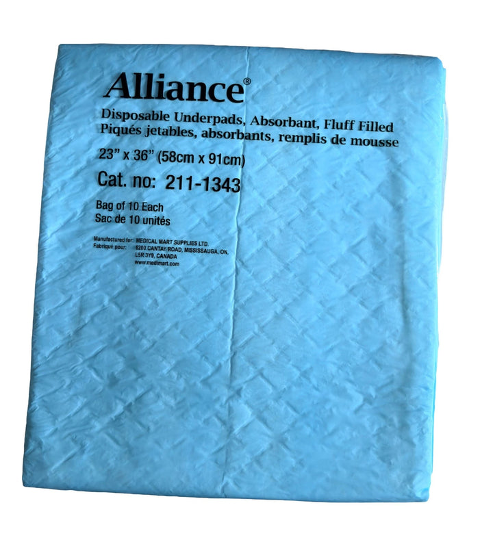 Disposable Underpad, absorbant, fluff filled 23"x36" - Sands Canada