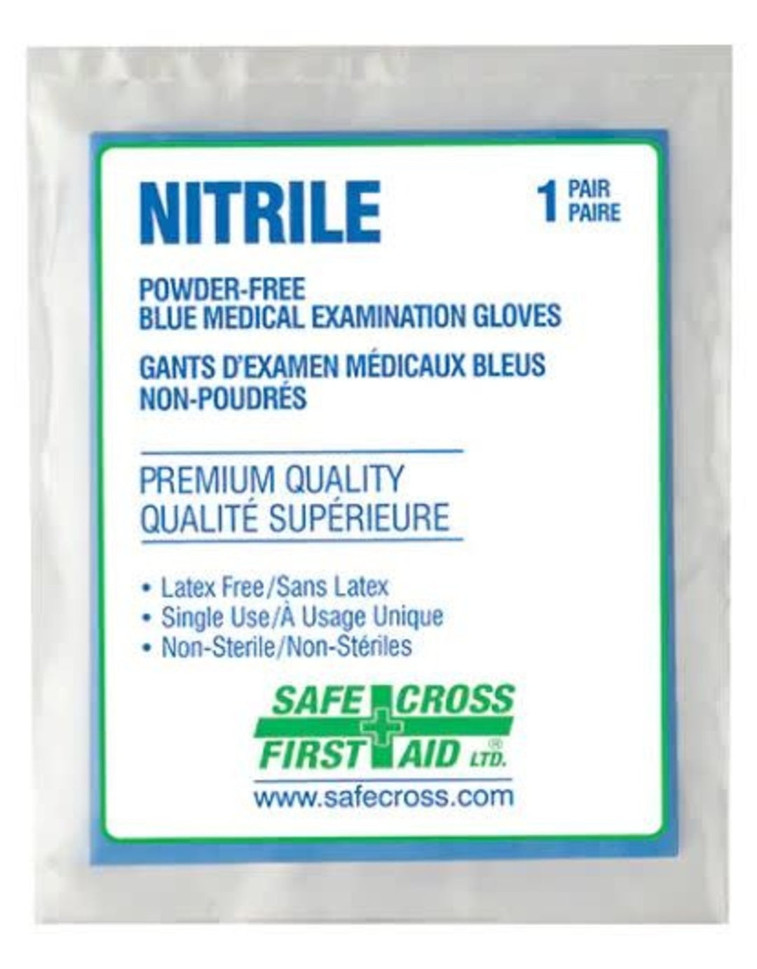 Individually wrapped single pair nitrile exam gloves