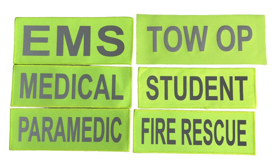 Hi Vis Yellow/Reflective Silver Crests - Various Styles, Small and Large - Sands Canada