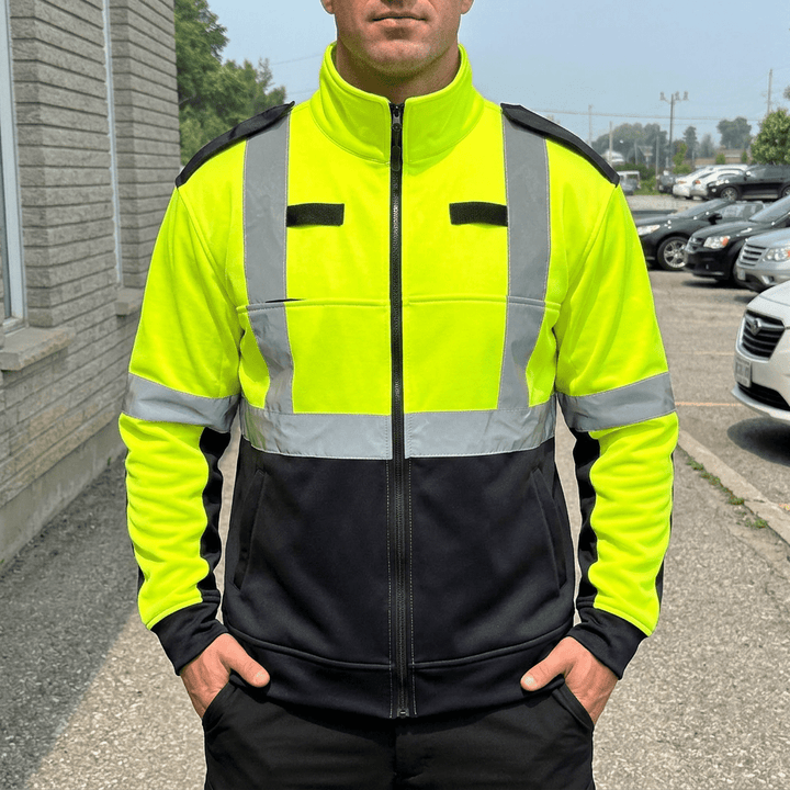 Hi-Visibility Two Tone Unisex Fleece Jacket - Blank, EMS, Fire Rescue, Medical - Sands Canada