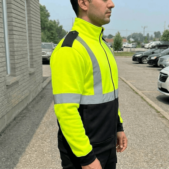 Hi-Visibility Two Tone Unisex Fleece Jacket - Blank, EMS, Fire Rescue, Medical - Sands Canada