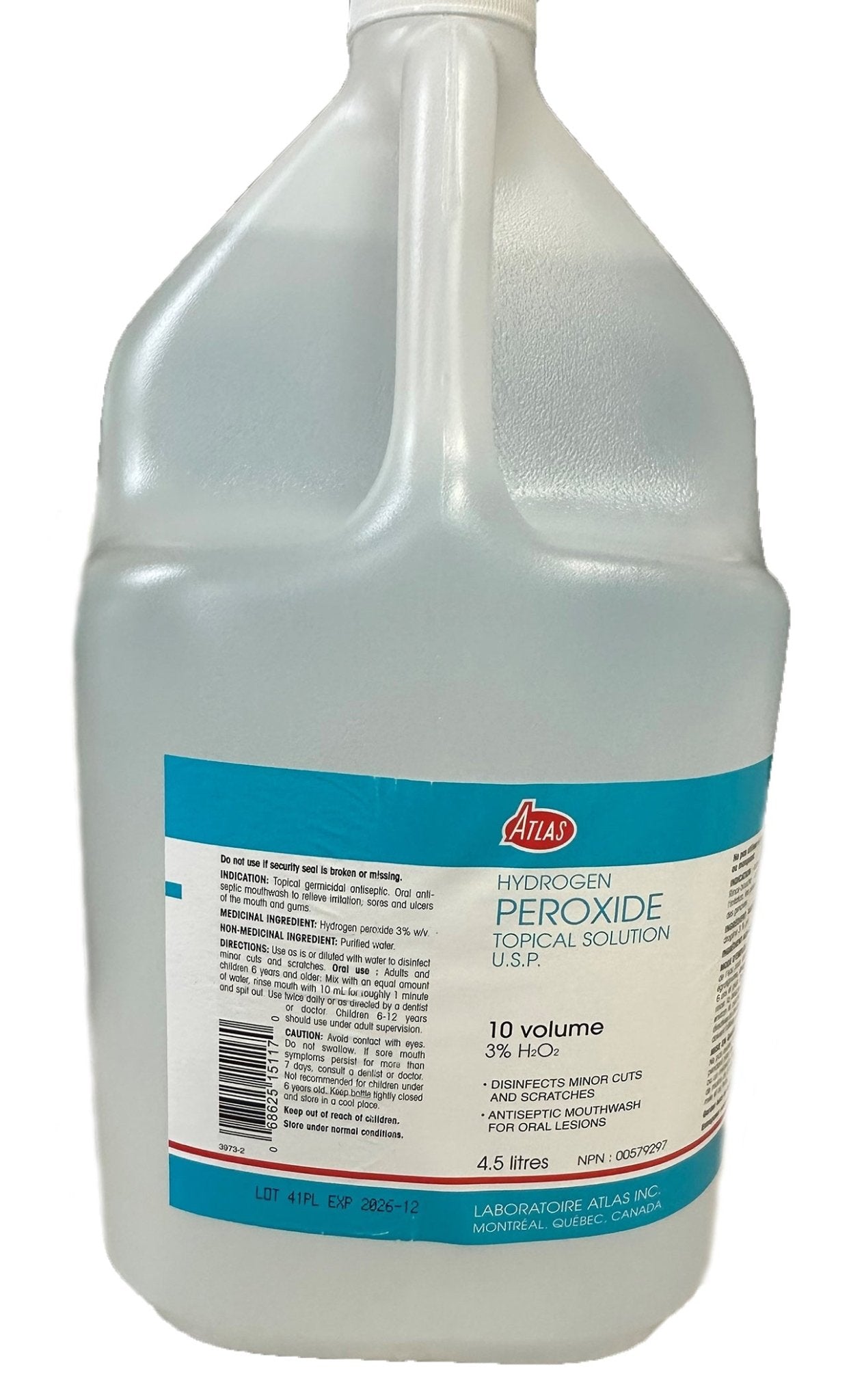 Hydrogen Peroxide For Sale - 3% w/v U.S.P. 4L - Sands Canada