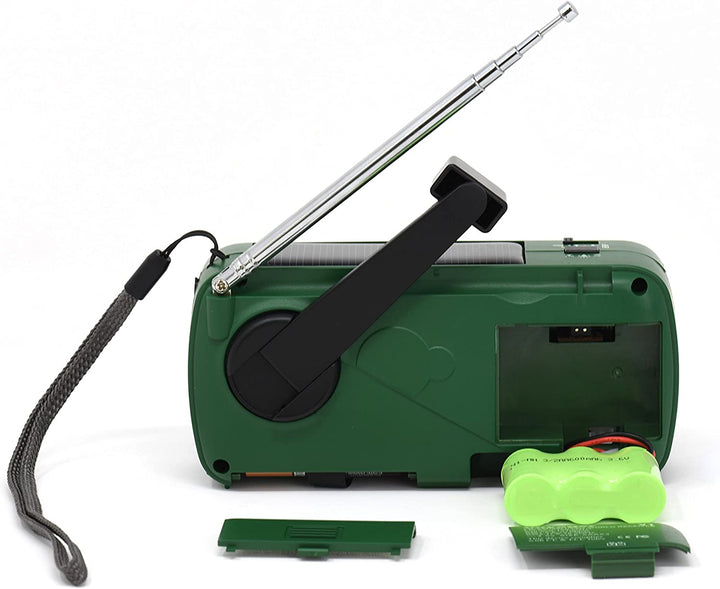 Kaito V1 Voyager Solar/Dynamo AM/FM/SW Emergency Radio with Cell Phone Charger and 3 - LED Flashlight, Green - Sands Canada