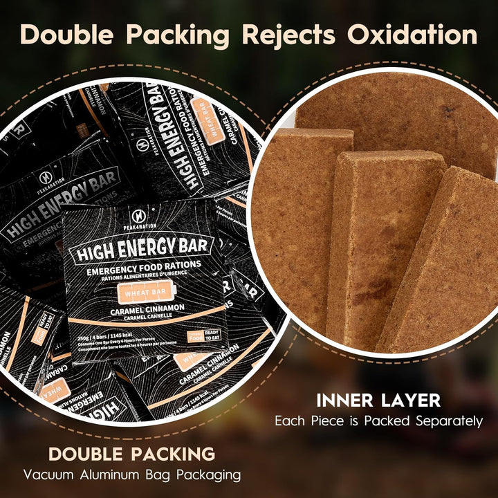 PEAK4RATION High Energy Ration Bars with up to 20 Year shelf life - Caramel Cinnamon