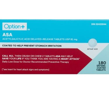 Option+ ASA Delayed Release 81mg tablets - 180ct - Sands Canada