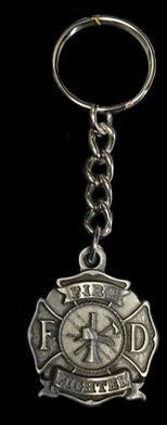 Pewter Keychain - Star of Life or Firefighter - Sands Canada