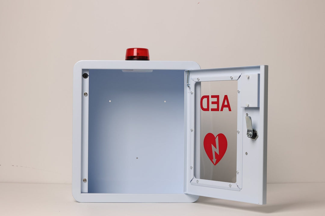 **PRE-ORDER PRICING - EXPECTED DELIVERY 10/2026** Alarmed, lockable AED / Defib Wall Cabinet - Sands Canada