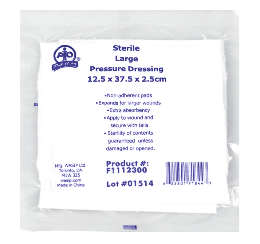 Pressure Dressing w/ Crepe Ties, 12.5 x 37.5 x 2.5cm - Sands Canada
