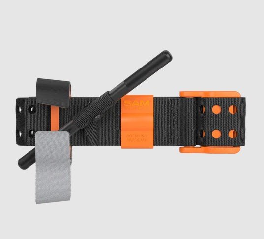 Rapid-application trauma tourniquet with secure locking system