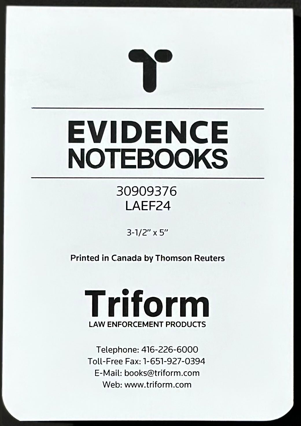 Single Evidence Triform Notebooks canada - Sands Canada