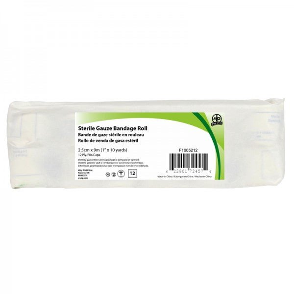 Sterile Gauze Bandage Roll, 2.5cm x 9m 12/pack - Sands Canada