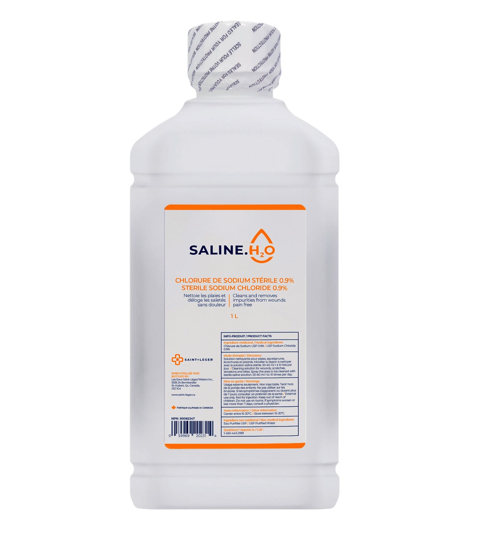 sterile water for irrigation Sodium Chloride 0.9% Water - 1000ml Saint + Leger - Sands Canada