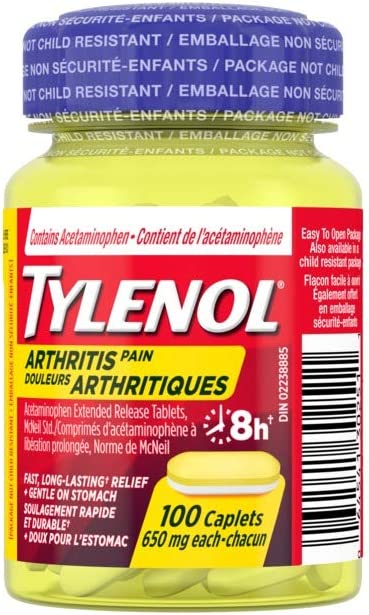 TYLENOL ARTHRITIS 8HR - 100 Caplets - Sands Canada