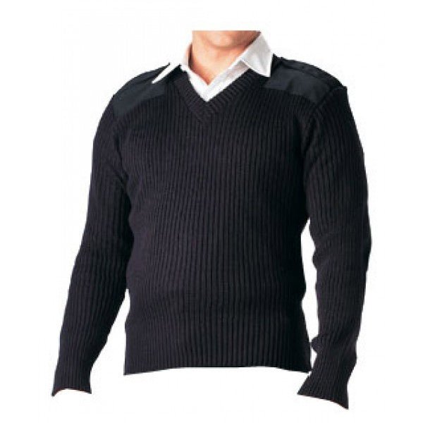 V - Neck Navy Sweater - Sands Canada