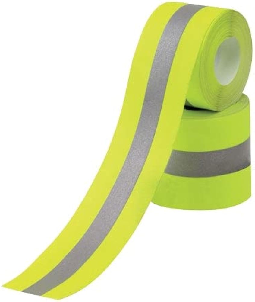 Yellow-Silver-Yellow Reflective Sew On Tape