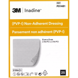 3M™ Inadine™ (PVP-I) Non Adherent Dressing, 5 cm x 5 cm, 25/Box