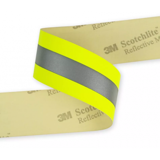 3M™ Scotchlite™ Yellow-Silver-Yellow Reflective Sew On Tape