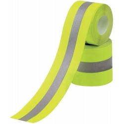 Yellow-Silver-Yellow Reflective Sew On Tape